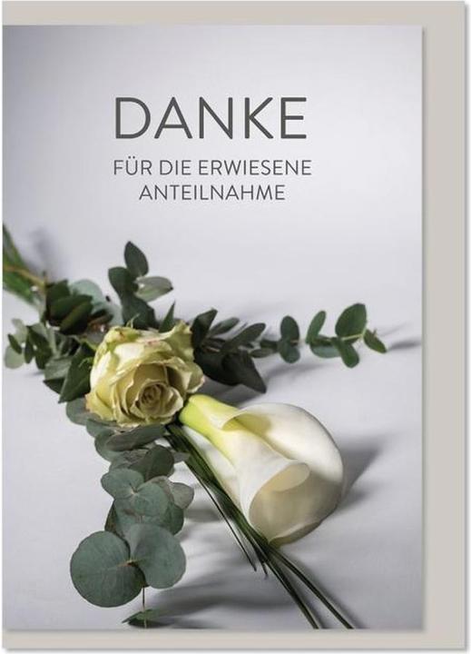 Produktbild Komma³ Karte Trauer Danksagung Cala und Rose 5 Karten und Umschläge (1 Stk.)