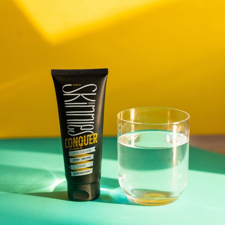 Actual product image Skinnies Conquer (Sun gel, SPF 50+, 100 ml, 113 g)