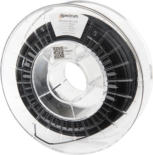 Immagine prodotto Filamento PETG CF15 Nero carbone 0,75kg 1,75mm (PETG, 1.75 mm, 750 g, Nero)