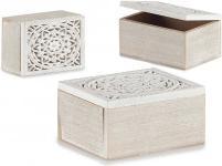 Image du produit Giftdecor boîte rectangulaire en bois ajouré blanc