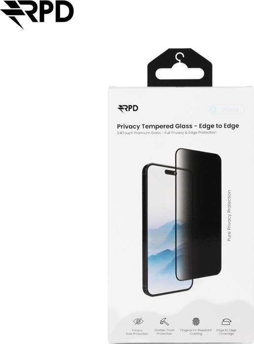 Actual product image RPD iPhone 16 Pro Max - SilkTouch Premium - Edge-to-Edge Tempered Glas / Panzerglas, Privacy (1 Piece, Apple iPhone 16 Pro Max)
