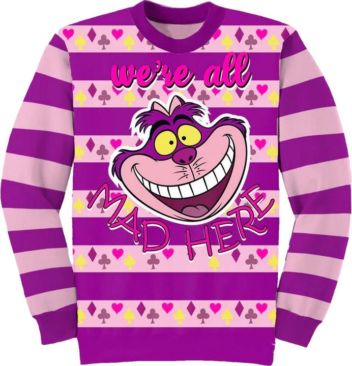 Alice In Wonderland We're All Mad Here Pullover