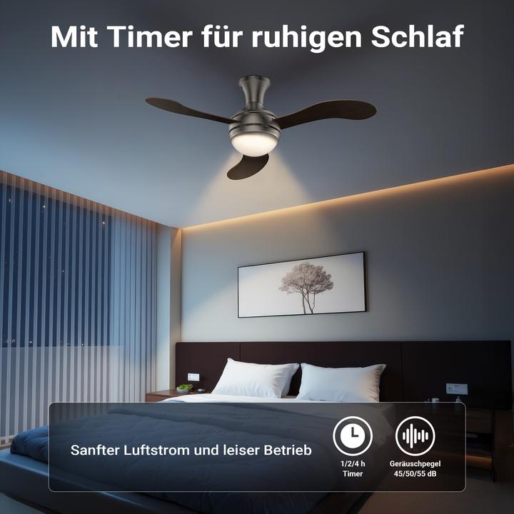 Produktbild Wiltec Deckenventilator Ø130cm Ventilator 55W Deckenlüfter Lampe Fernbedienung (55 dB)
