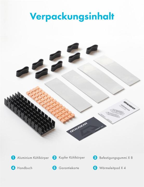 Actual product image Graugear Heat sink SSD M.2 2280 Alu + Copper