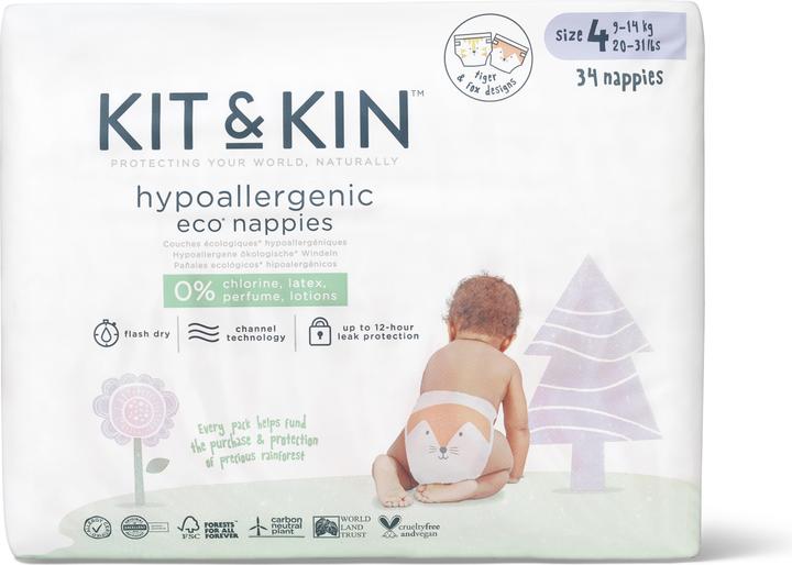 Actual product image Kit & Kin Nappies (Size 4, Pack, 34 Piece)