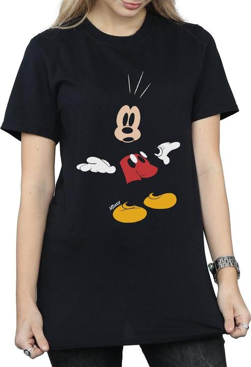 Actual product image Disney Womens/Ladies Mickey Mouse Surprised Cotton Boyfriend T-Shirt (3XL)