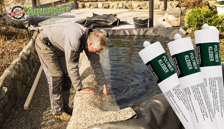 Produktbild Aquagart 6 x Kleber Ufermatte Steinfolie Böschungsmatte für die Teichfolie 290 ml weiss