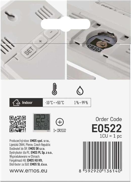Productafbeelding Emos Digitales Thermometer mit Hygrometer E0522