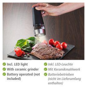 Actual product image Wenko Elektrische Mühle mit LED-Licht (Salt, Pepper)