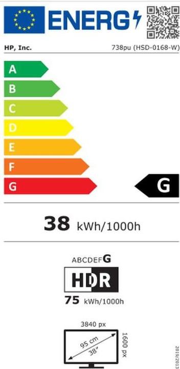 Energy Label HP 738pu (3840 x 1600 pixels, 37.50")