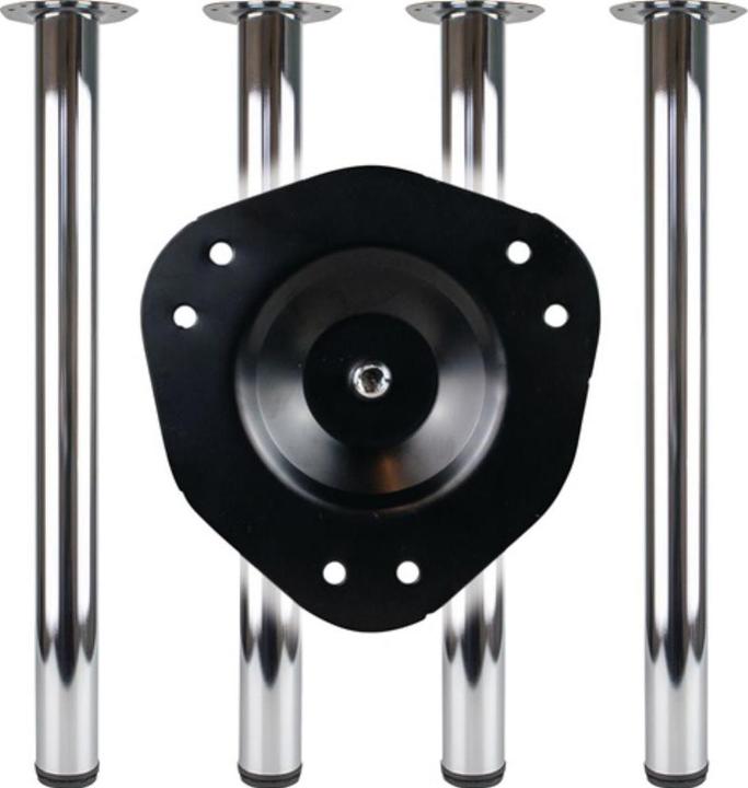 Produktbild BMB Tischbein-Set Edelstahl-Effekt 60 mm Höhe 870 mm Platten-Befestigung