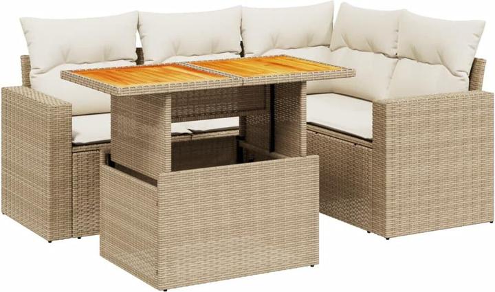 Produktbild VidaXL Gartenmöbel Sofa Garnitur Gartengarnitur Garten Sitzgruppe 5-tlg. Beige