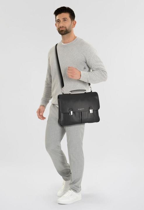 Actual product image Bugatti Valencia briefcase XL leather 3 main compartments 43 cm laptop compartment (15")