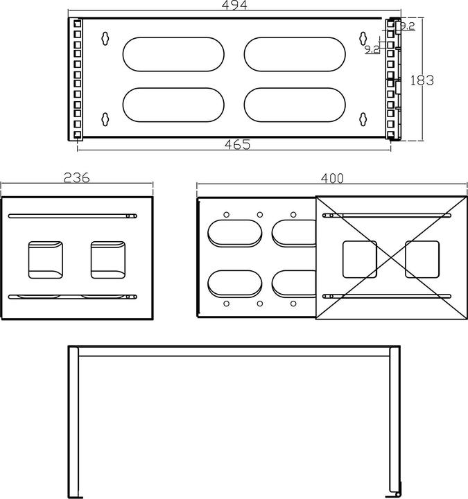 Immagine prodotto InLine Rack da 19" per il montaggio a parete (10.87 HE, Rack da 19 pollici)