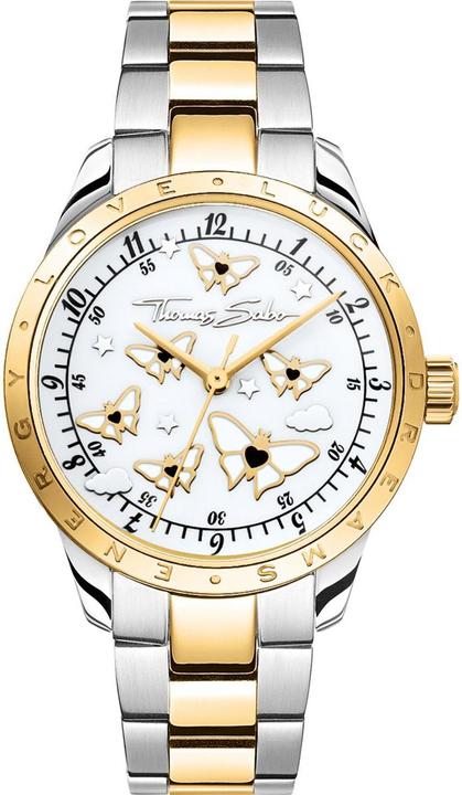 Thomas Sabo Damenuhr mit Schmetterlingen Bicolor (Analoguhr, 34 mm)