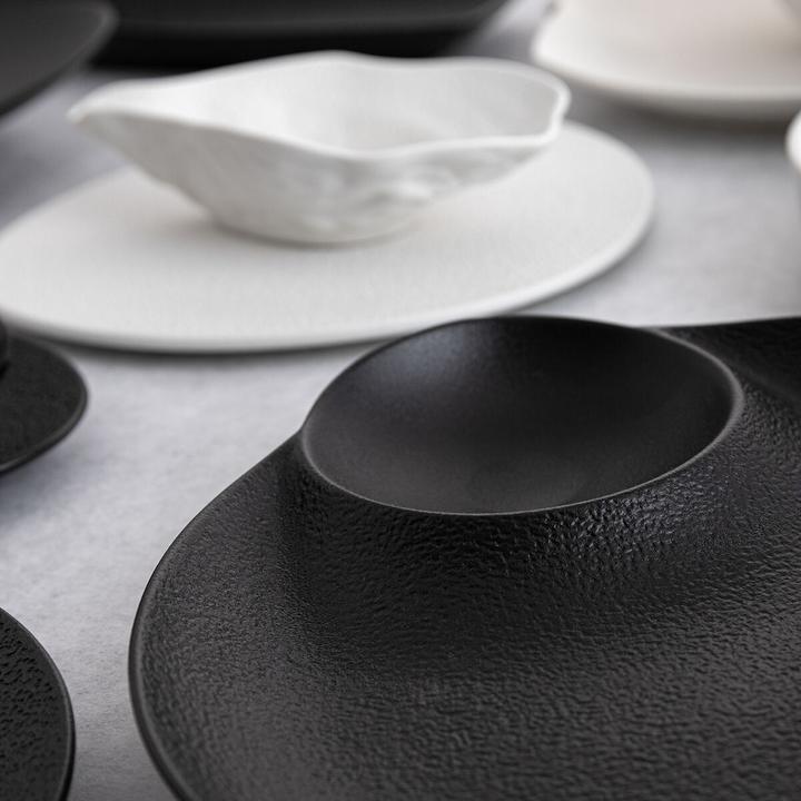 Produktbild Bidasoa Suppenteller Fosil Schwarz aus Keramik 27,5 x 25,7 x 3,6 cm (8 Stück) (8 x, 25.70 cm)