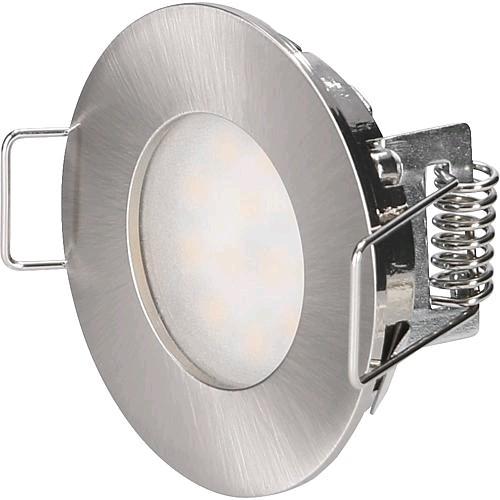 Produktbild Rolux LEDEinbauleuchte IP44 3W 3000Knickel gebürstet 24VDC, Abstr 120, DF1211 (190 lm)