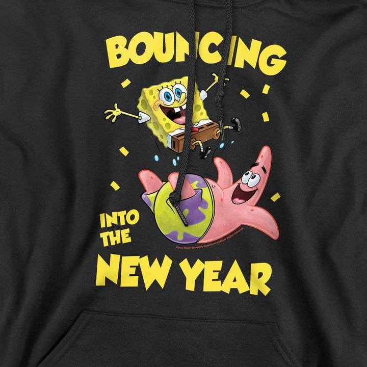 Immagine prodotto Spongebob Squarepants Bouncing Into The New Year Felpa con Cappuccio Uomo (M)