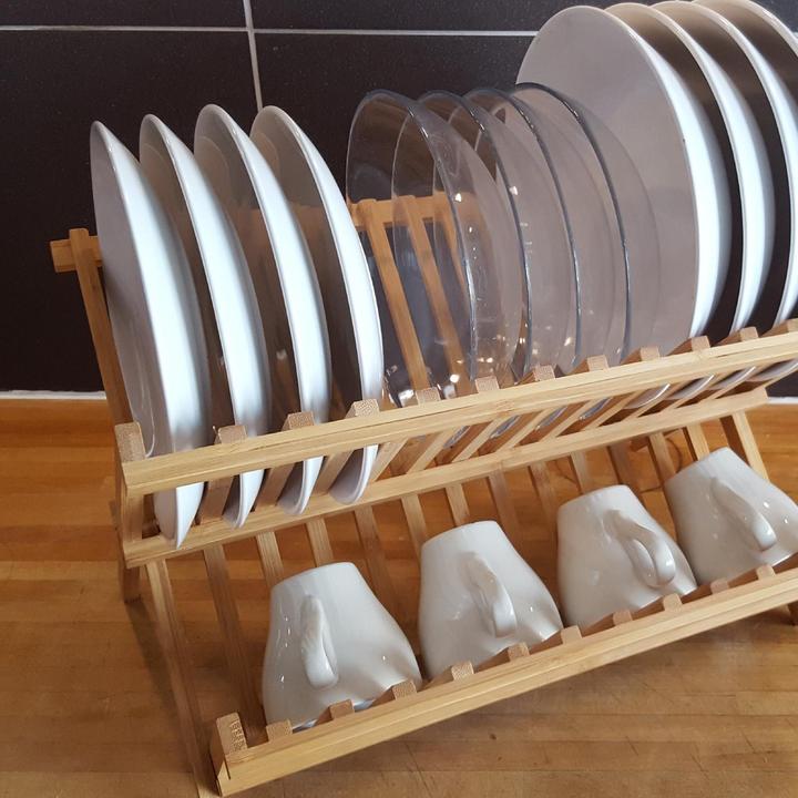 Produktbild Axentia Geschirrabtropfkorb, Bambus, klappbar