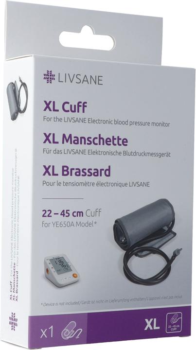 Livsane Manschette XL 22-45cm zu Blutdruckmessgerät YE650A