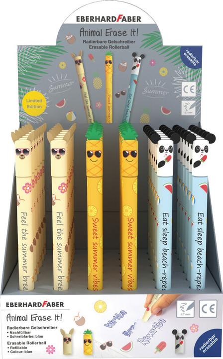 Actual product image EberhardFaber Roller Gel Animal Erase it! Limited Edition (Sorted, Blue, 36 x)