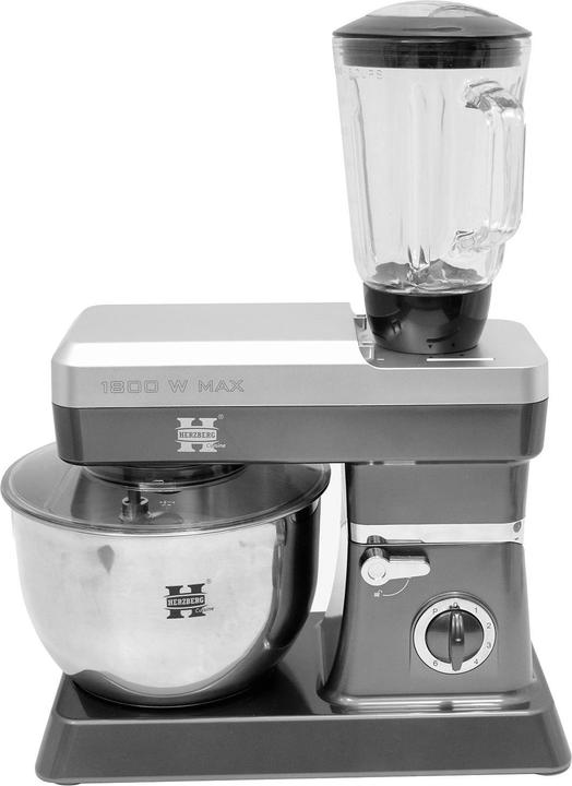 Produktbild JTI Standmixer, Küchenmaschine 1200 W, 6,5 Liter - Silber (EU-Stecker, 1200 W)