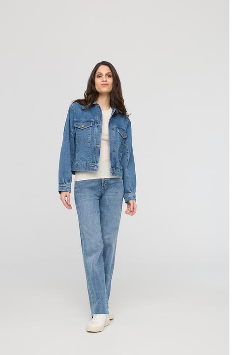 Du/Er W Midweight Denim Pleated Jacket - Vintage Wash