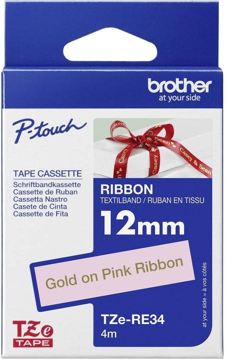 Actual product image Brother TZe-RE34 (1.20 cm, Gold, Rose)