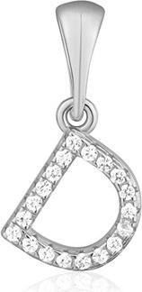 JVD Silver pendant with zircons letter "D" SVLP0948XH2BI0D