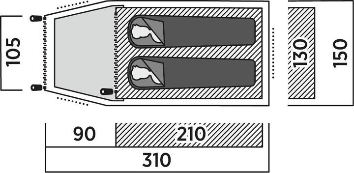 Produktbild Easy Camp Spirit 200 Zelt (Tunnelzelt, 2.90 kg, 2 Personen)