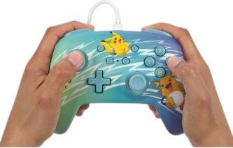 Actual product image PowerA Switch Controller Enhanced wired Pikachu Evolution (Switch, Switch OLED)