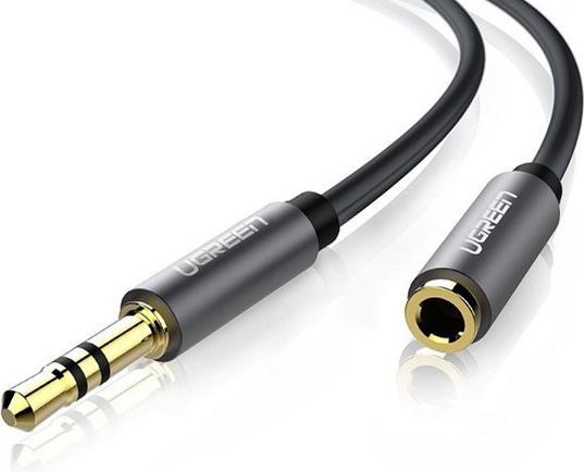 Actual product image Ugreen AV118 AUX jack audio extender 3.5 mm, 1.5m (black) (1.50 m)