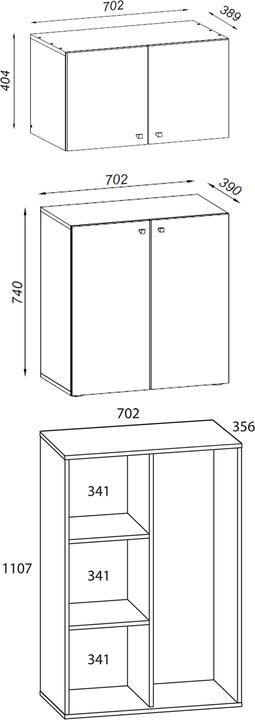 Nutritional values and ingredients VCM Holz Besen Putzschrank Lona mit Drehtüren Aufsatz (70 x 39 cm)