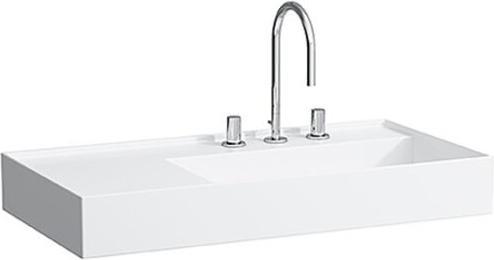 Image du produit Laufen Kartell lavabo, encastré, tablette à gauche, sans trou pour robinet, sans trop-plein, 900x4 (459 mm, 900 mm)