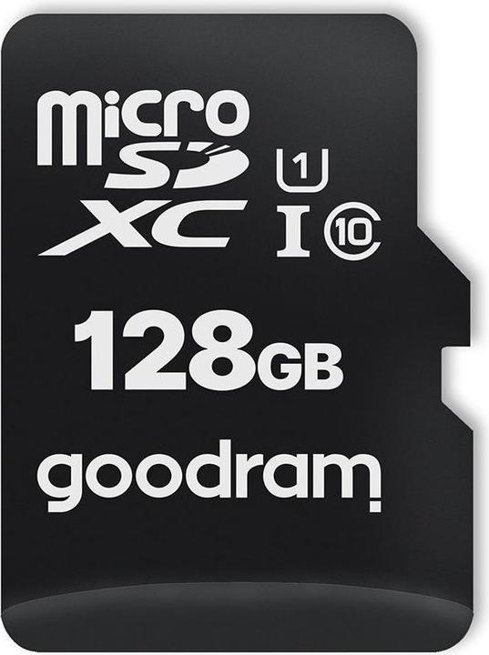 Actual product image Goodram M1AA-1280R12 - 128 GB - MicroSDXC - Class 10 - UHS-I - 100 MB/s - 10 MB/s (128 GB, microSDXC, U1, UHS-I)