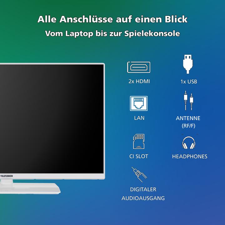 Produktbild Telefunken Fernseher 32 Zoll Smart TV VIDAA XF32VP750M-W Full HD Fernseher HDR TV mit Triple-Tuner (32", LED, Full HD, 2025)