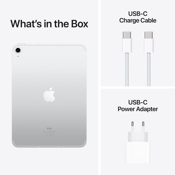 Image du produit Apple iPad 2022 (10. Gen) inkl. Poweradapter (5G, 10.90", 64 Go, Silver)