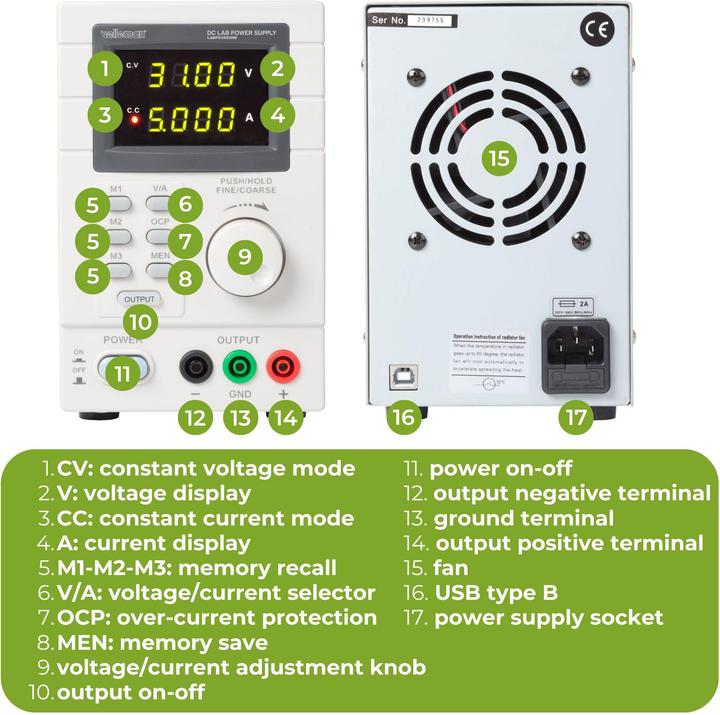 Actual product image Velleman Labps3005dn
