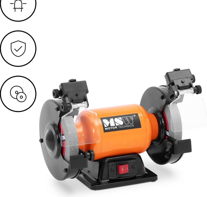 Produktbild MSW Doppelschleifer Schleifbock Profi Doppelschleifmaschine Ø 150 mm 400 W K60/36 (Doppelschleifer, 400 W)