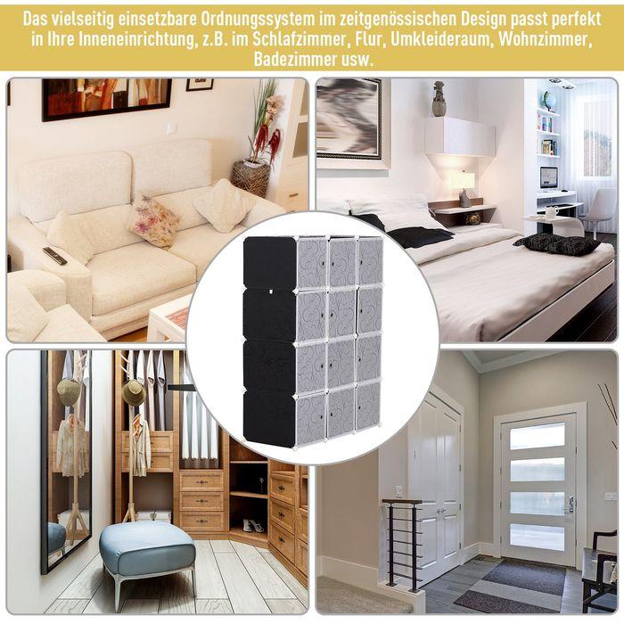 Produktbild Swisshandel24 Kleiderschrank DIY Garderobe Regalsystem Steckregal Würfel Garderobenschrank mit Kleiderstange 2 + 6 (111 x 47 x 145 cm)