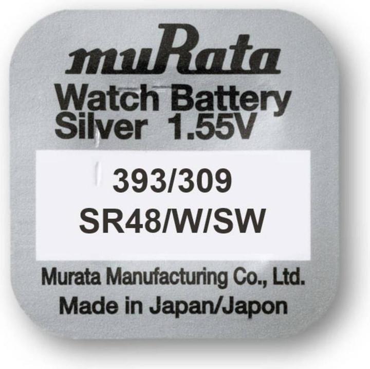 Image du produit Murata Pile bouton à l'oxyde d'argent n 393 (10 pcs, SR48, 75 mAh)