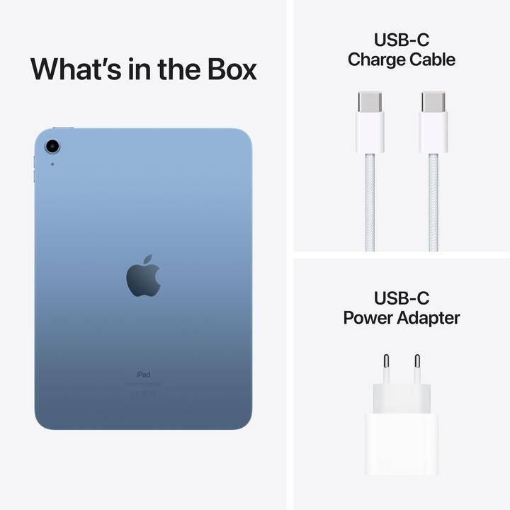 Actual product image Apple iPad 2022 (10. Gen) inkl. Poweradapter (WLAN only, 10.90", 64 GB, Blue)