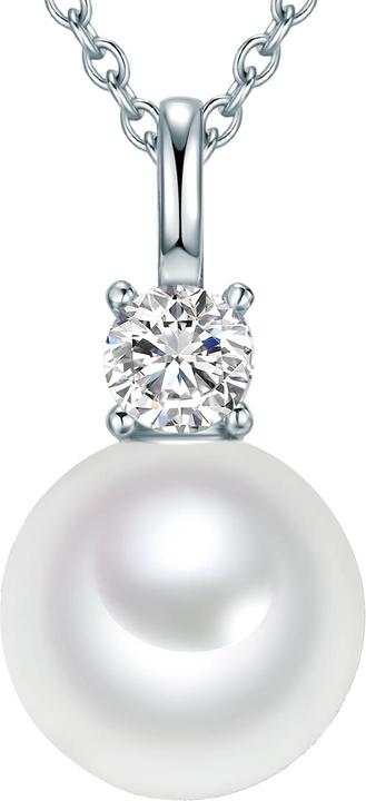 Lulu & Jane Sterling Silber Zirkonia Muschelkernperle silber - 33446 (Sterling Silber, 45 - 49 cm)