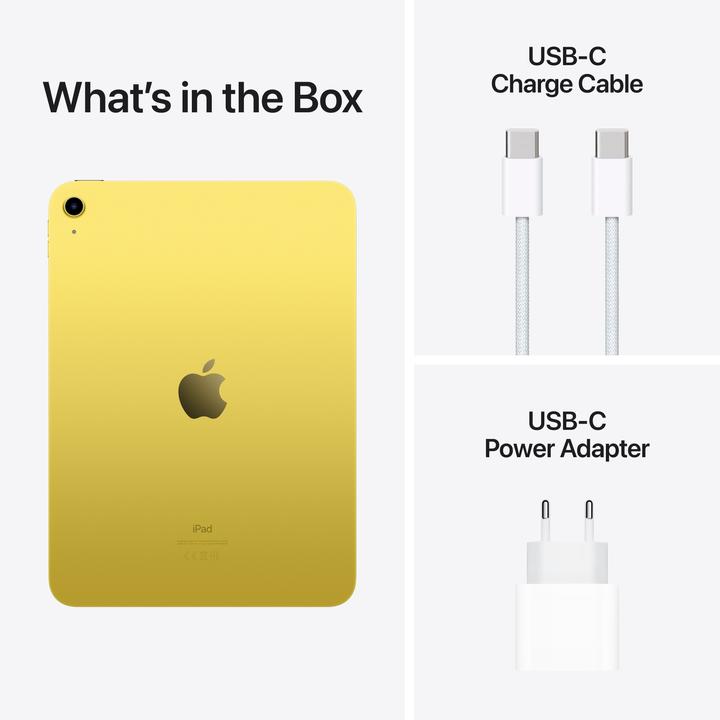 Actual product image Apple iPad 2022 (10. Gen) inkl. Poweradapter (WLAN only, 10.90", 256 GB, Yellow)