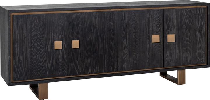 Produktbild Richmond Interiors Sideboard Hunte schwarz gold gebürstet 200 (200 x 81 x 45 cm)