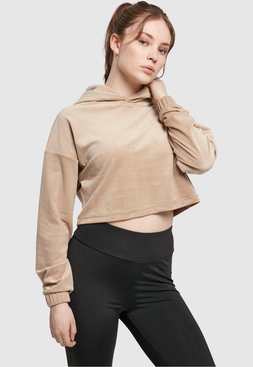 Actual product image Urban Classics Ladies Cropped Velvet Oversized Hoody (5XL)