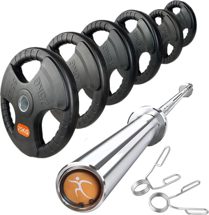 Produktbild FlexAthletix Hantelscheiben Set & Langhantel (2 x 10 kg, 2 x 15 kg, 2 x 20 kg, 2 x 25 kg, 2 x 2.5 kg, 2 x 5 kg)