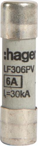 Image du produit Hager Cart. fusible PV, 10x38mm, 1000V, DC, 6A (6 A)