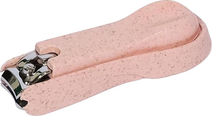 Actual product image Herba Nail clippers with collecting tray wheat straw PP pink