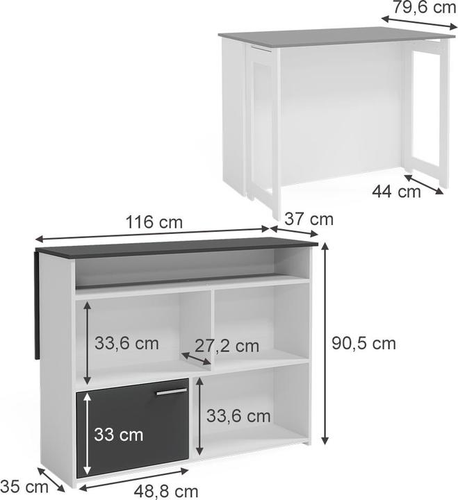 Actual product image Vicco Dominic (116 x 37 x 90.5 cm)